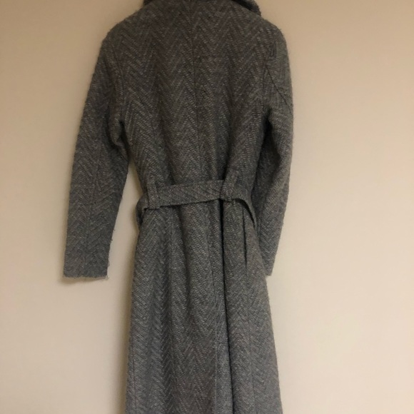 Nanette Lepore Long coat - Gray - wrap style -small/4 - EUC Herringbone - Picture 4 of 5